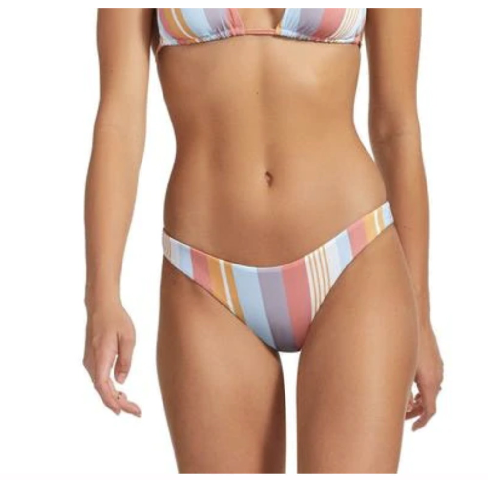 NWT Vitamin A Verano Rainbow Stripe Luciana Hipster Bikini Bottoms - Picture 9 of 9